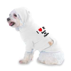  I Love/Heart Bouvier Des Flandres Hooded T Shirt for Dog 