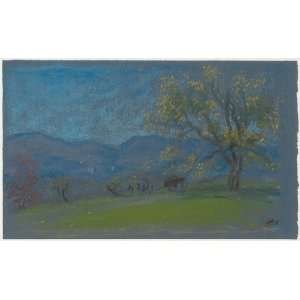   Arthur Bowen Davies   24 x 14 inches   Landscape wi