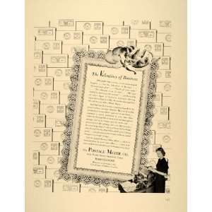  1939 Ad Pitney Bowes Postage Meter Mail Valentine Cupid 