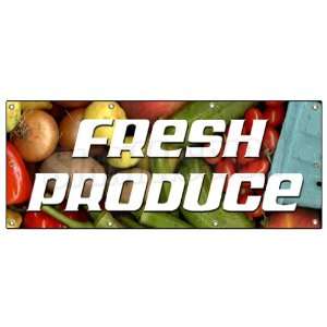 FRESH PRODUCE BANNER SIGN stand farmers market signs fruit vegetables 