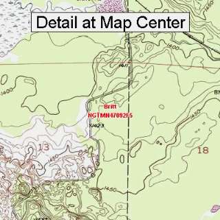  USGS Topographic Quadrangle Map   Britt, Minnesota (Folded 