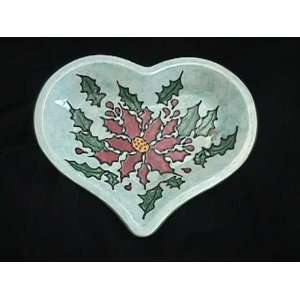 Ceramic bisque unpainted heart shallow platter 11.5w 11h 1.5h limit 