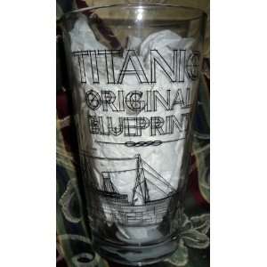 RMS Titanic 16 Oz Blueprint Glass