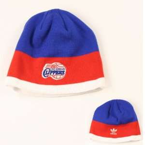  Los Angeles Clippers Tri Color Striped Knit Beanie Sports 