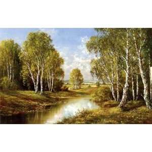 Birches In Springtime by H. Buchner 16x12  Kitchen 