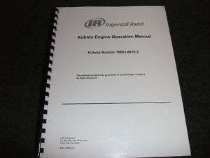 Ingersoll rand Kubota engine operation manual  