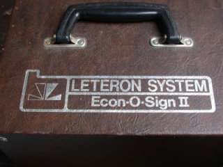 LETERON SYSTEM SIGN MAKER MACHINE ECON O SIGN II PRINTING GRAPHIC ARTS 