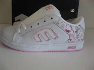 NEW ETNIES Girls KIDS DIGIT White Pink SKATE Shoes 5  