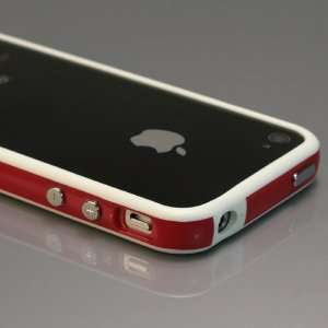 hite / Red Bumper Case for Apple iPhone 4 [Total 60 Colors 