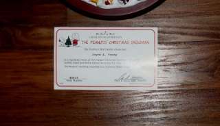Danbury Mint Peanuts Holiday Christmas Snowman w Snoopy Charlie Brown 