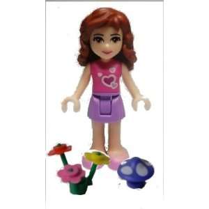 Lego Friends Loose Minifigure Olivia, Medium Lavender Skirt, Dark Pink 