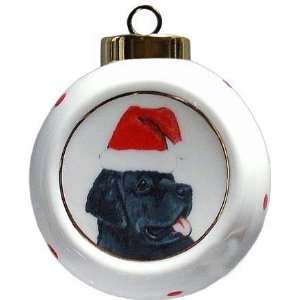   Christmas Ball Ornament   Black Labrador Retriever Dog