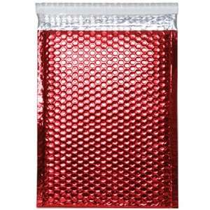  9 x 12 Open End   Red Metallic Bubble Mailer   Self Seal 