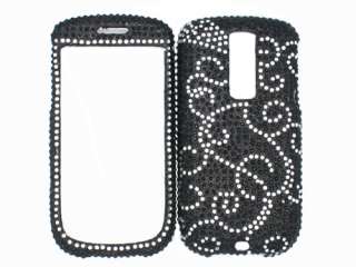   BLING FACEPLATE HARD CASE COVER HTC MY TOUCH 3G G2 VINE BLACK  