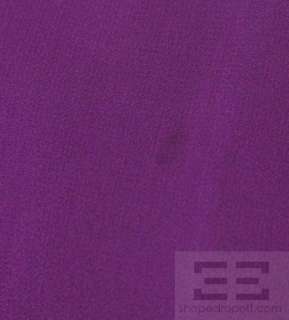 Marchesa Notte Purple Silk Chiffon Drape Panel Strapless Gown Size 8 