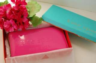   Box Kate Spade Big Apple Neda Patent Leather Zip Wallet Gifting Pink