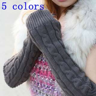   Warmer wrist wool winter Long Fingerless Gloves Mitten Girls Women
