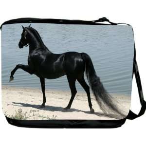  Rikki KnightTM Black Stallion at Beach Messenger Bag   Book 