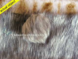Womens Bear Ear Hooded Cute Tail Faux Fur Winter Warm Coat Outerwear 