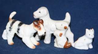 Vintage Terrier Dog Figurines Made in Japan Lot of 4  