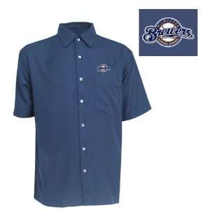 Milwaukee Brewers Premiere Shirt by Antigua   Navy Large 