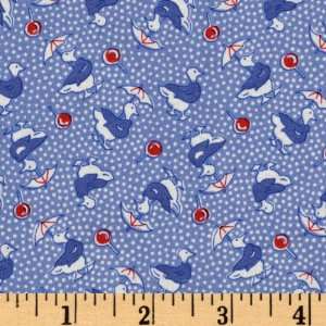  44 Wide Storybook VIII Puddle Ducks Blue Fabric By The 