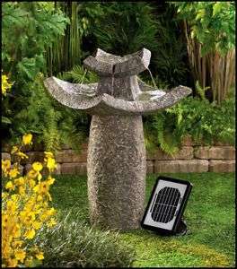 GRACEFUL ASIAN TEMPLE SOLAR POWERED WATER FOUNTAIN  