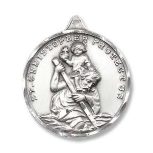   Medal with 24 Stainless Chain Patron Saint of Travelers & Motorists