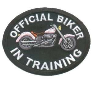  Official Biker In Training PINK Embroidered Vest Patch 