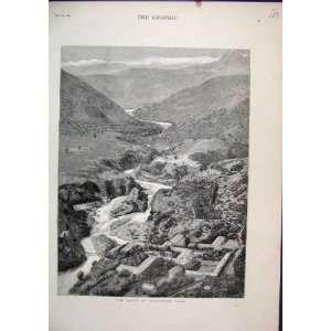  1884 Scene Baths Cauquedes Chili Mountains River Print 