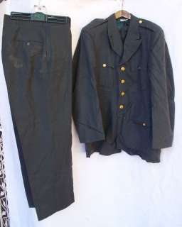 Mens Military Vintage Dress Greens Suit, Jacket size 43 Long, Pants 