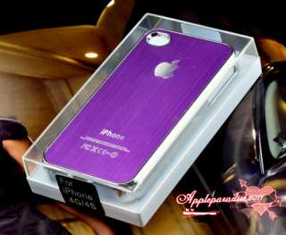 Luxury Purple Brushed Metal Aluminum/Chrome Hard Case For Iphone 4G 4S 