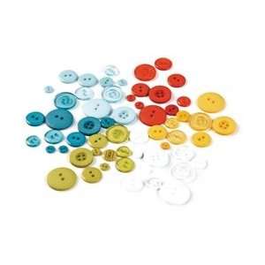  Basic Grey Wander Buttons 6 Colors/Pkg Quarter Cup Hand 