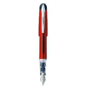 Waterman Kultur Translucent Red Fountain Pen, Chrome Trims 