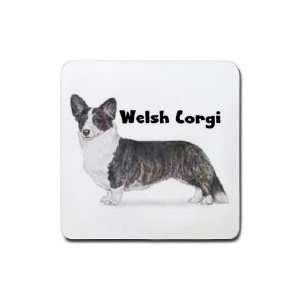  Welsh Corgi Cardigan Rubber Square Coaster (4 pack 