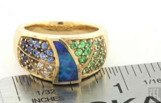 BAGLEY & HOTCHKISS HEAVY 14K GOLD 1.0CTW VS DIAMOND/TSAVORITE/SAPPHIRE 