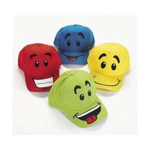  Cotton Smiley Face Baseball Caps (1 dozen)   Bulk [Toy 