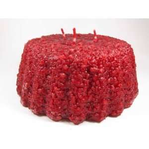  Country Affair 3 Wick Pillar Candle   Cranberry
