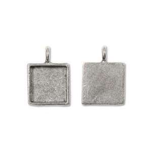 Nunn Design Antiqued Silver Plated Pewter Collage Bezel Square Pendant 