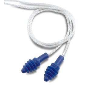 Leight Multiple Use AIRSoft 4 Flange PVC Corded Earplugs White Nylon 