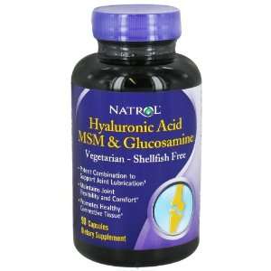 Natrol Joint Health Vegetarian Hyaluronic Acid MSM & Glucosamine 90 