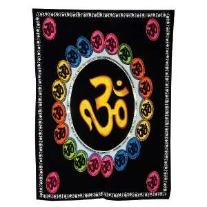 Cotton Om Vegetable Color Hand Painted Wall Hanging/tapestry with 