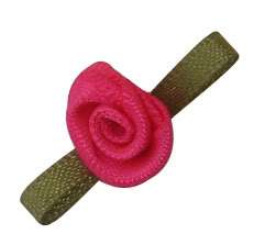 100 Small Satin Ribbon Rose Buds *Assorted Colours  