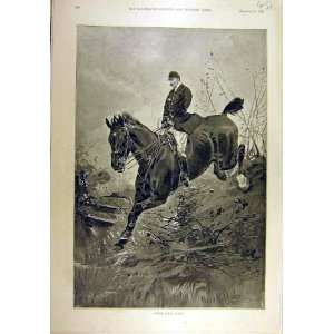  1894 Fence Hunter Jump Rider Horse Hunting Sport Print 