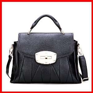   Handbag Large Tote Briefcase Twist Lock Black 1170129 