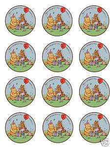 Classic POOH Edible CUPCAKE Image Icing Toppers WINNIE  
