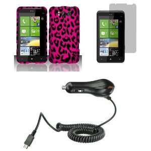 HTC Titan (AT&T) Premium Combo Pack   Pink and Black Leopard Design 