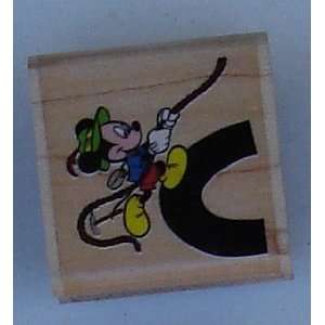  Mickey Mouse (C) Wood Mounted Alphabet Letter Rubber Stamp 
