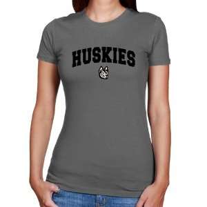  NCAA Northeastern Huskies Ladies Charcoal Logo Arch Slim 
