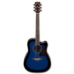  Ibanez Artwood Blue Sunburst Acoustic Electric Guitar 
